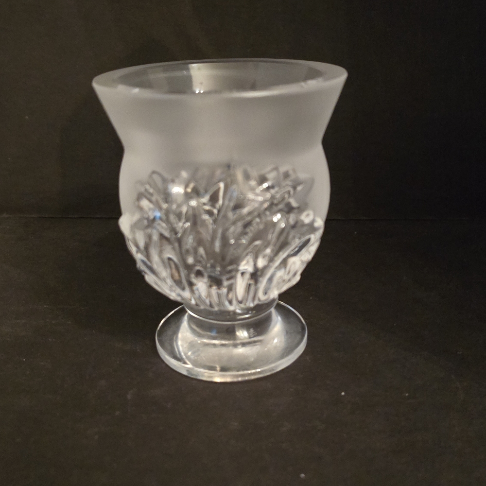 Satin Crystal LALIQUE ST. CLOUD VASE . Rare . Made In France